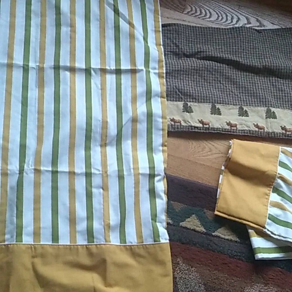 🫒 PILLOW CASES  1970s PAIR CUSTOM FIT MONTICELLO Harvest Gold & Avocado Retro